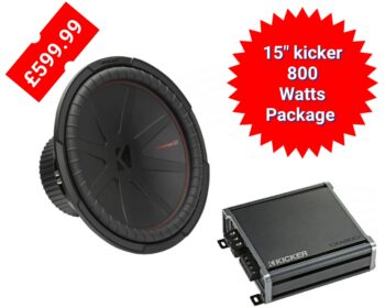 Kicker CompR 15" Dual Voice Coil Subwoofer With Class D Monoblock Amplifier