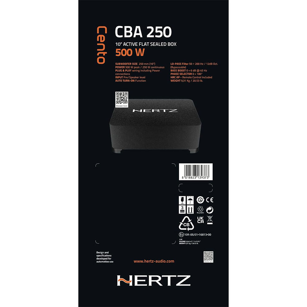 CBA250-06 Hertz Cento CBA250 10" Powered Active Enclosure 500W
