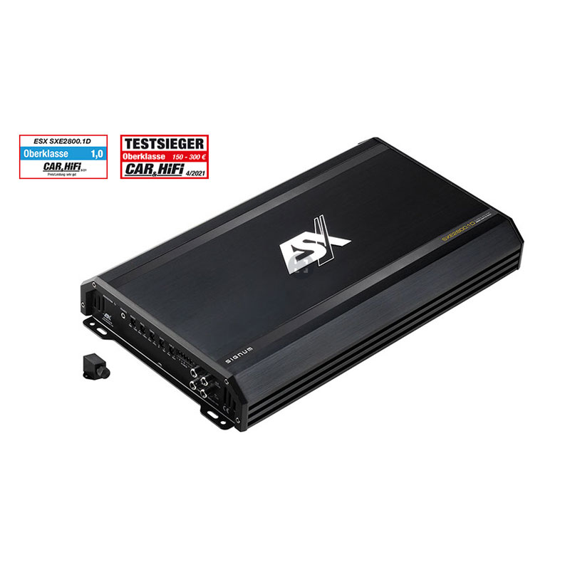 SXE2800.1D ESX SXE2800.1D Test Winner amplifier reviewed by CAR & HIFI available at Apex Automotive UK
